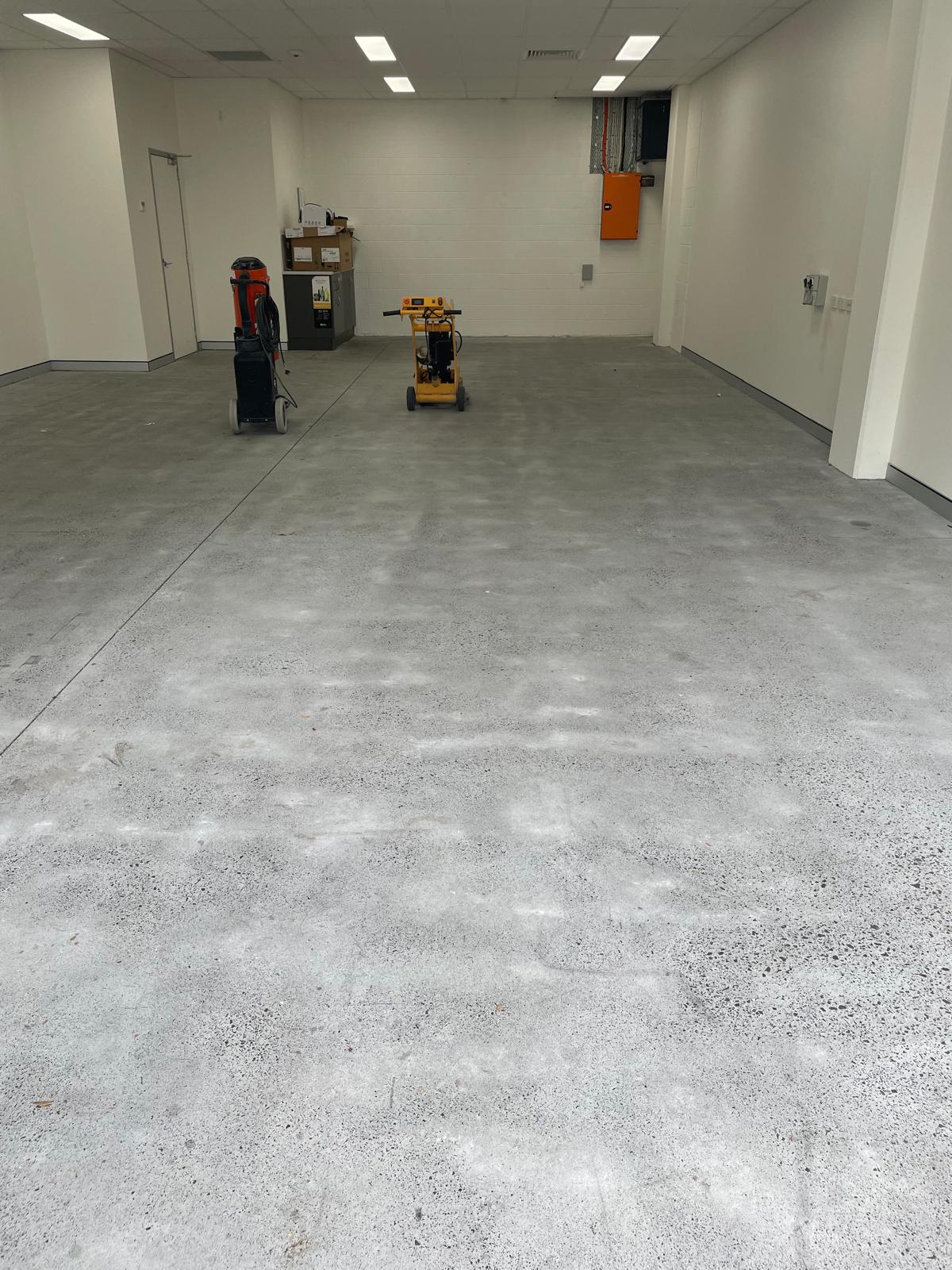 Belrose office floor before epoxy